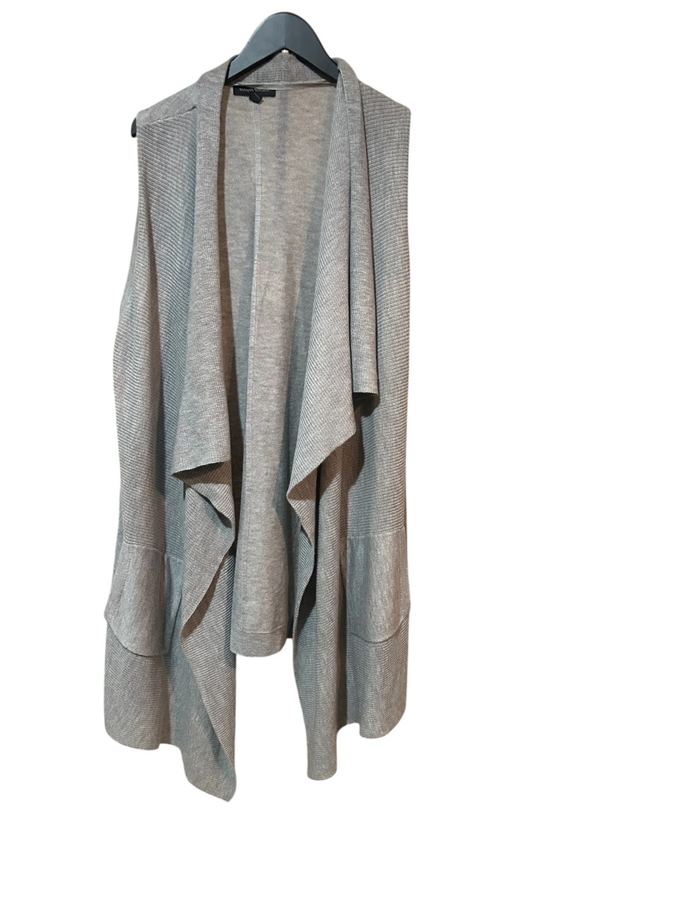 Banana Republic Light Gray Draped Open-Front Knit cardigan sweater